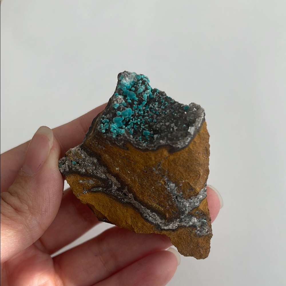 Volcanic rosasite crystal specimen